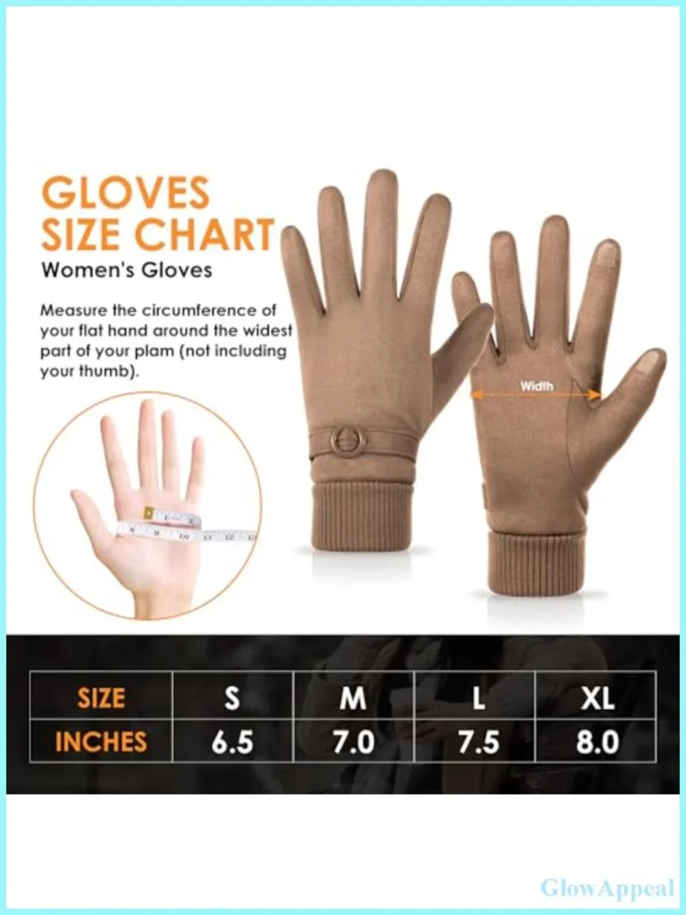 Women's Suede Gloves Winter Warm Fleece Lined Touchscreen